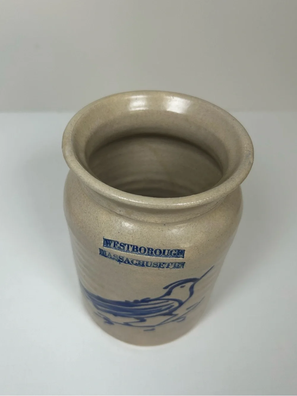 Nancy Sampson 6” Vintage 1988 Stoneware Pottery Jar Westborough Westminster Mass